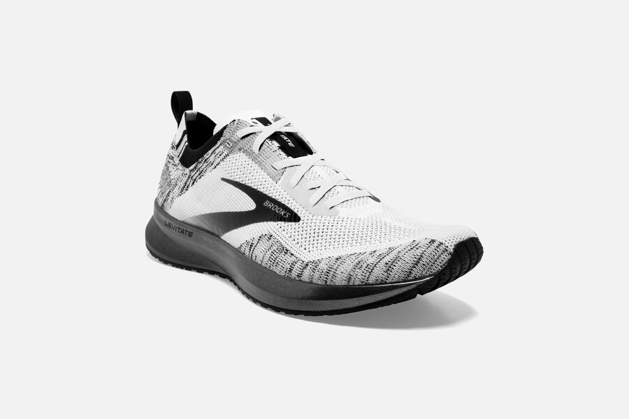 Brooks Levitate 4 Road Running Shoes Womens White/Black 546130-JSO